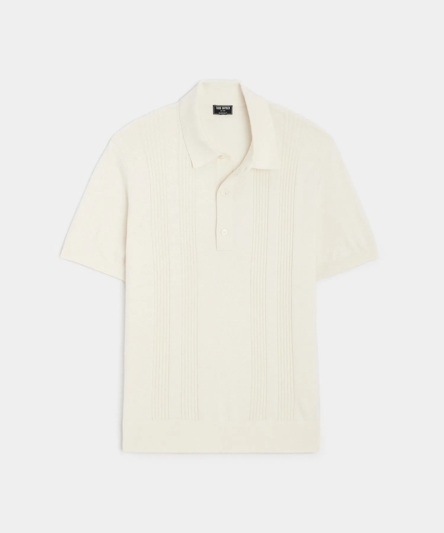 Silk Cotton Ribbed Polo in Bisque