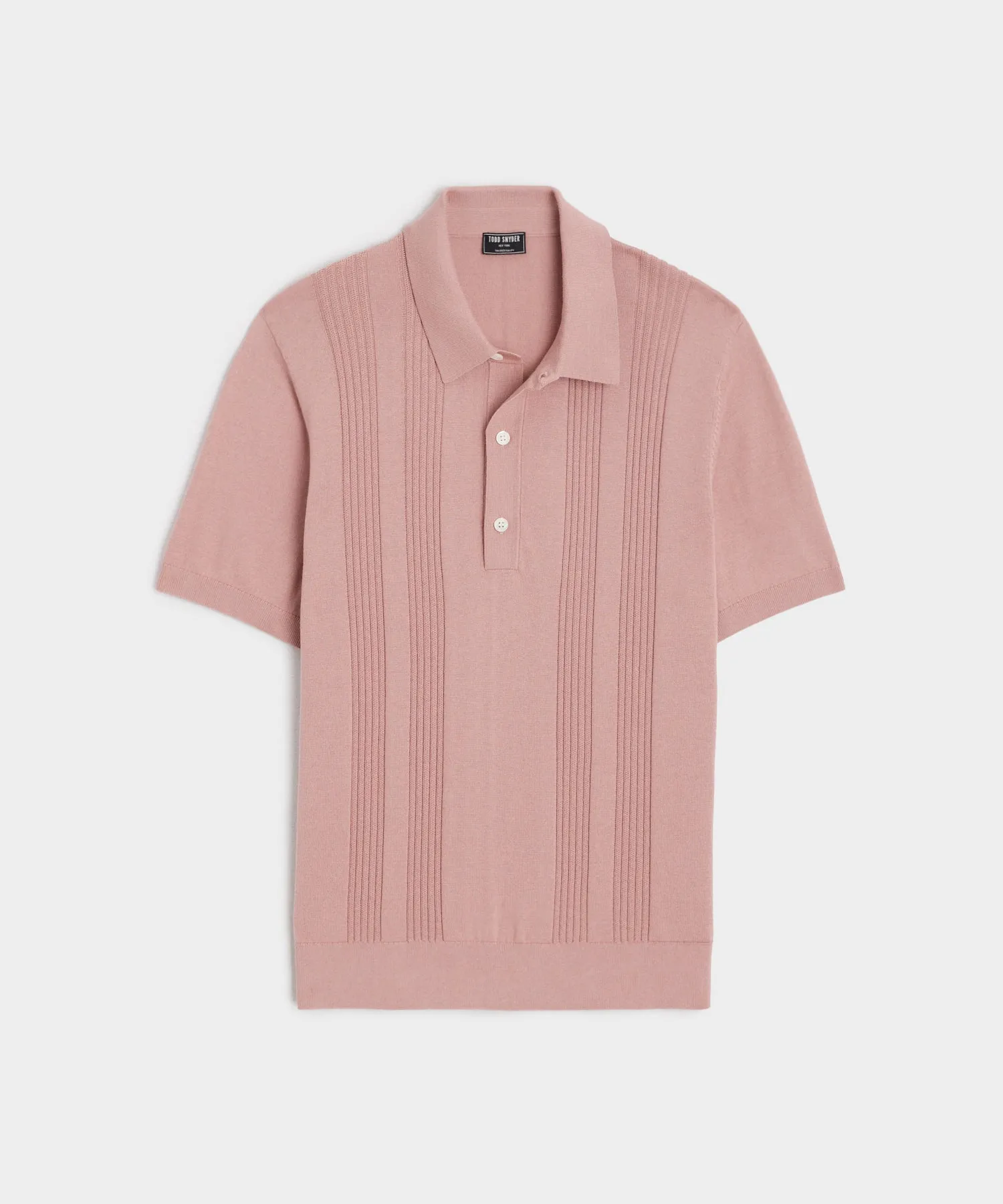 Silk Cotton Ribbed Polo in Mauve