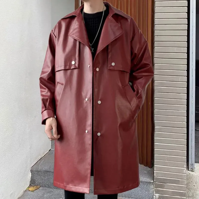 Solid Leather Loose Coat