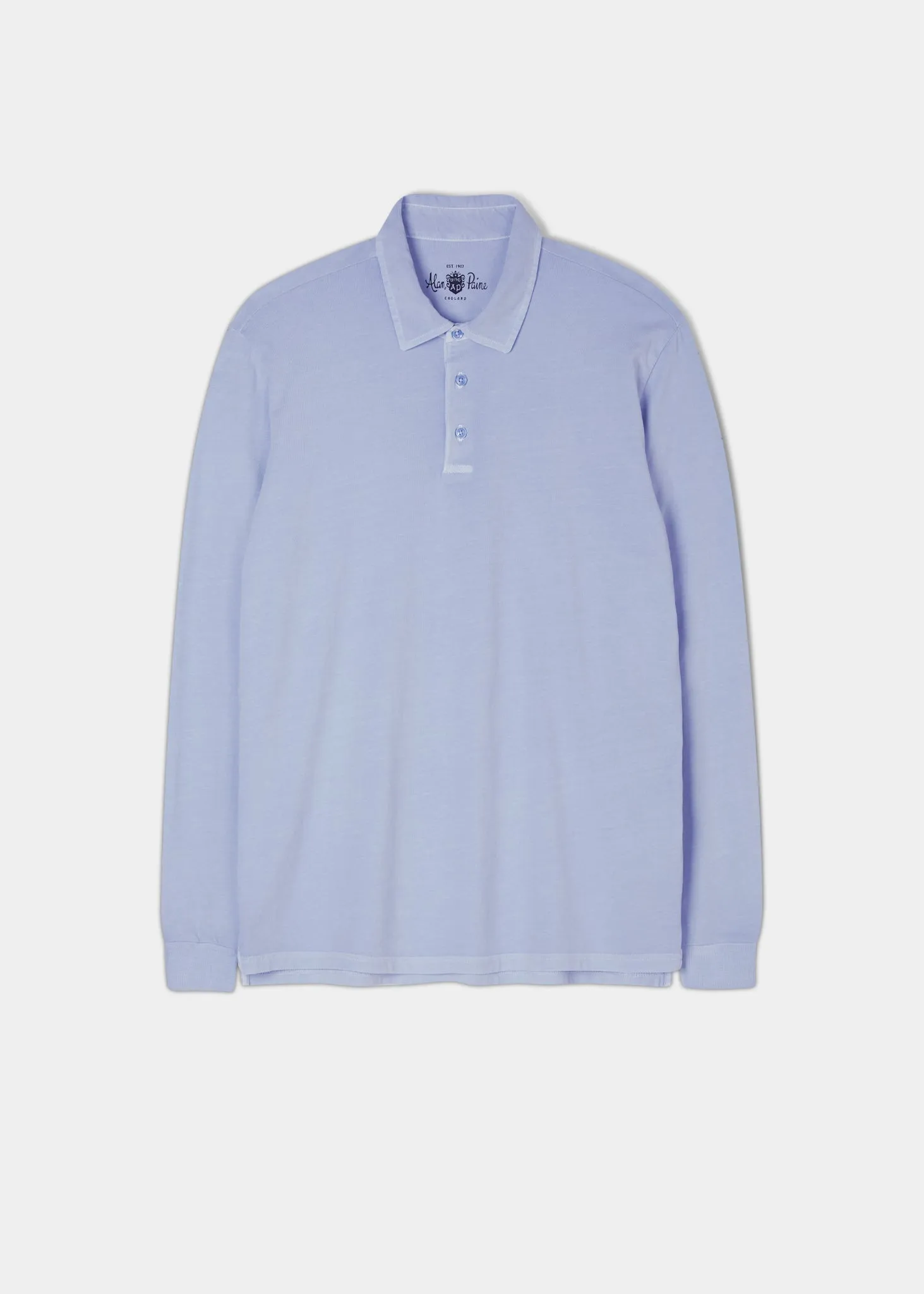 Storwood Long Sleeve Polo Shirt In Light Blue