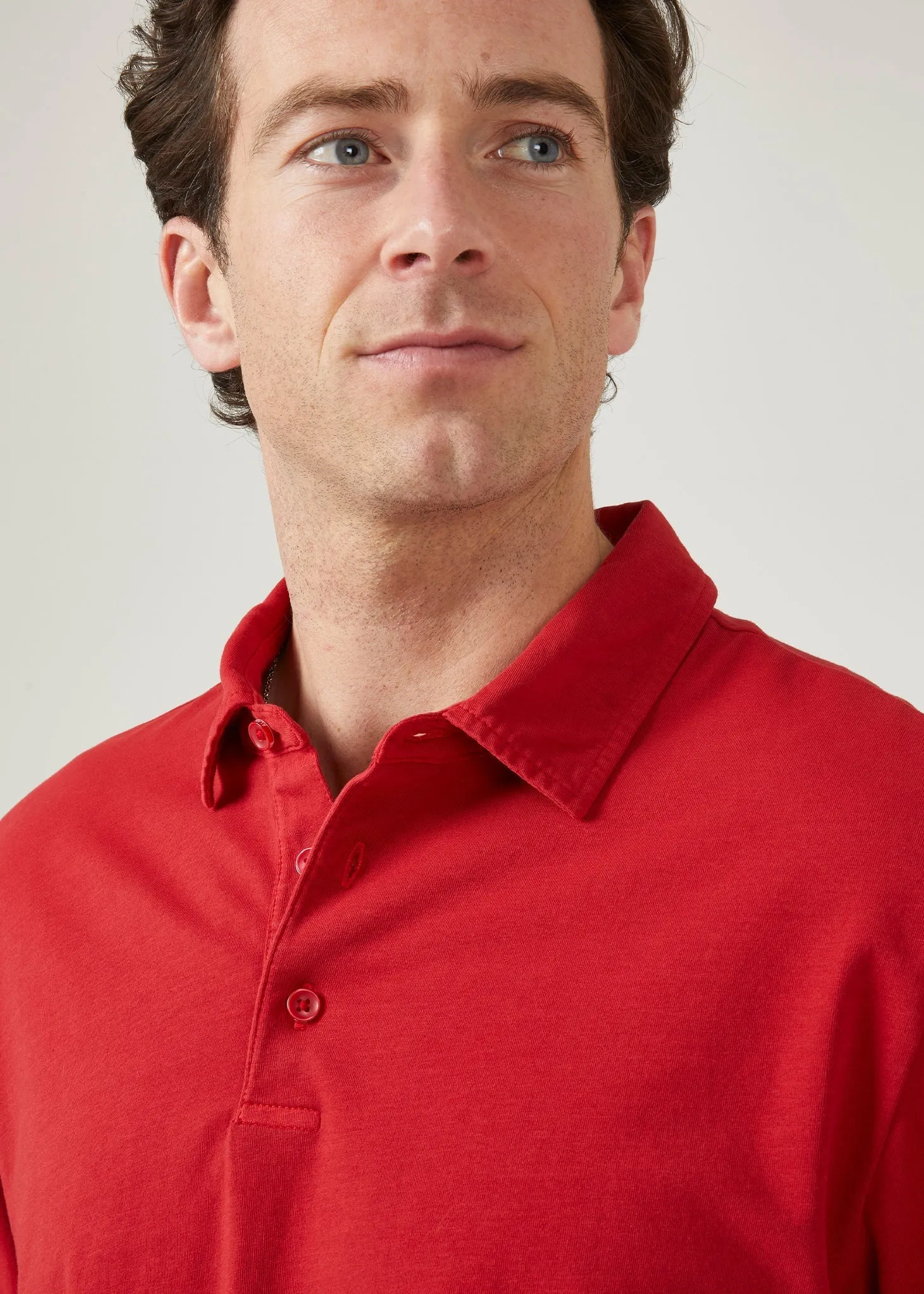 Storwood Long Sleeve Polo Shirt In Rosso