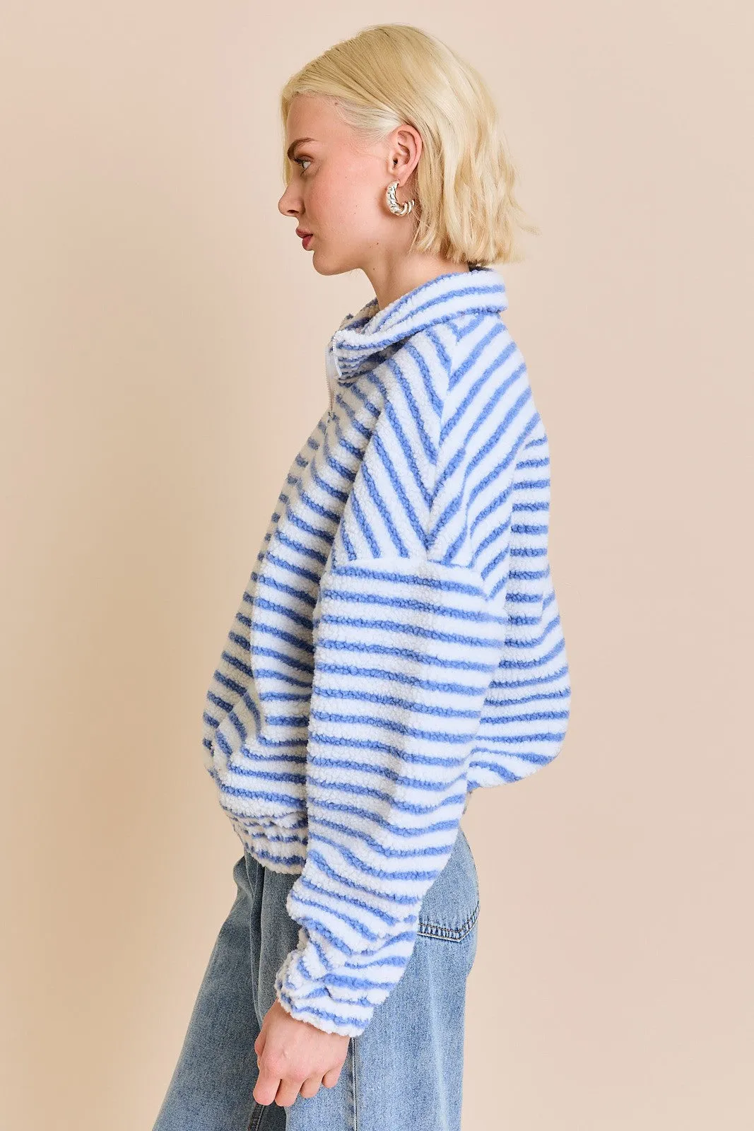 Striped Fleece Quarter-Zip