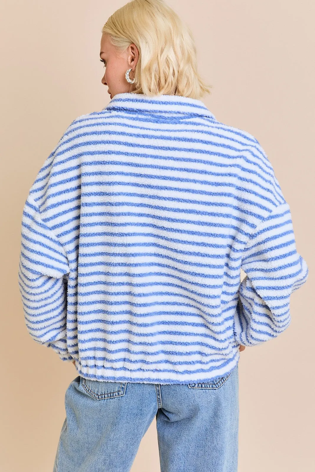 Striped Fleece Quarter-Zip