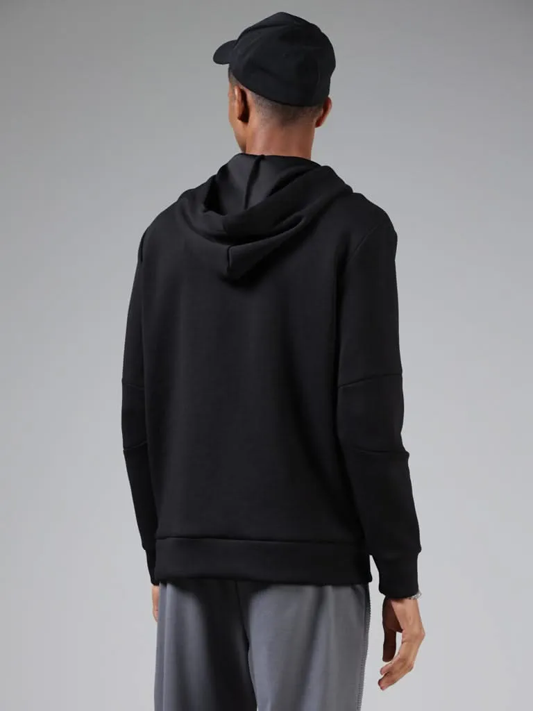 Studiofit Black Relaxed-Fit Hoodie Jacket