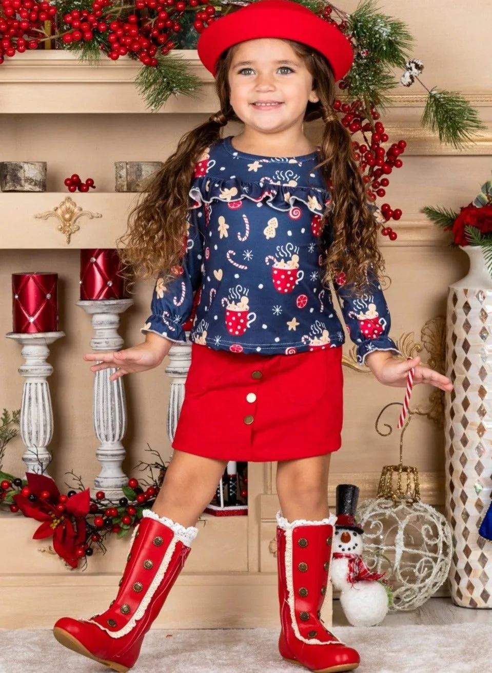 Sweet Winter Treats Pocket Skirt Set