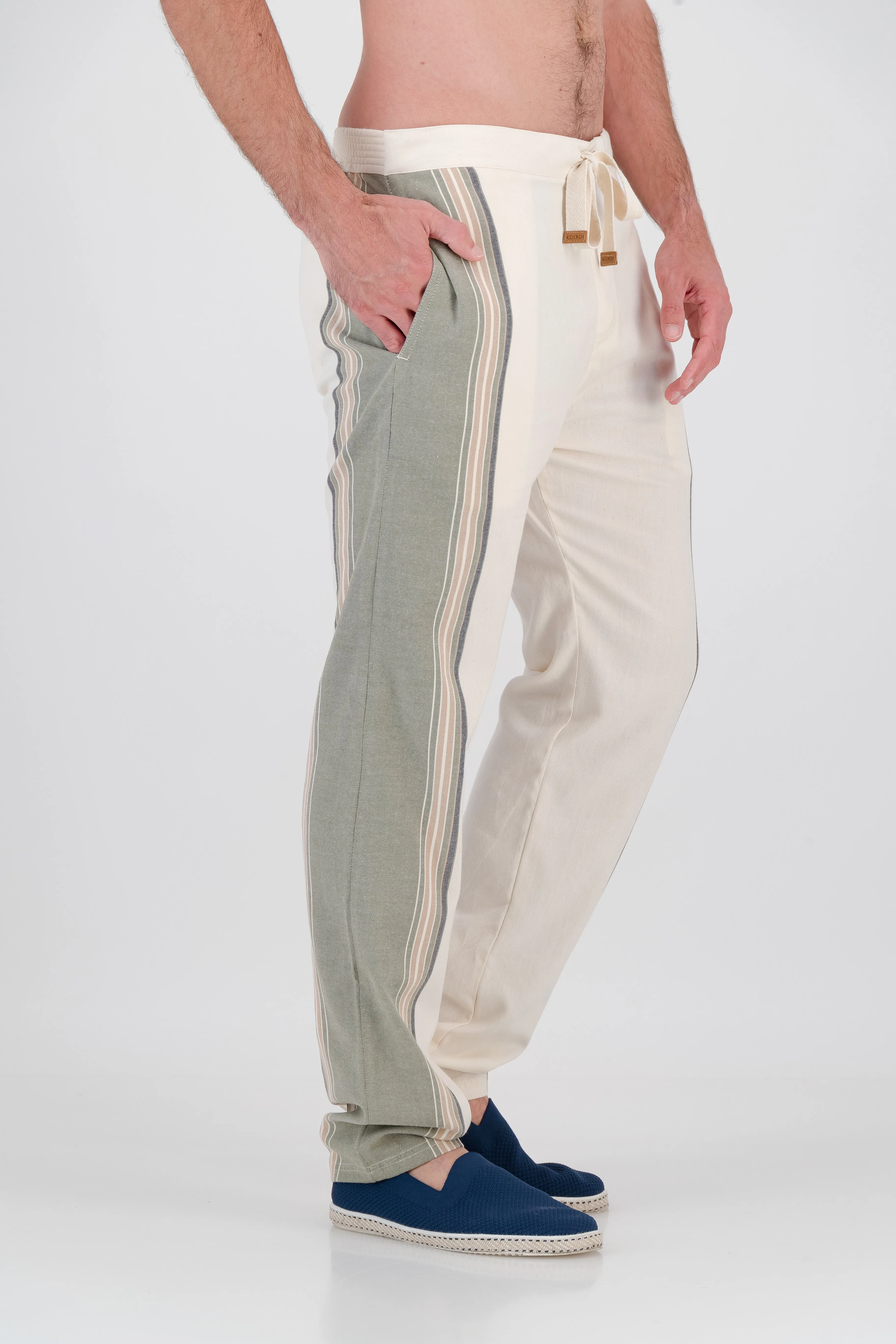 Tailored Fit Trousers | Olive & Cream