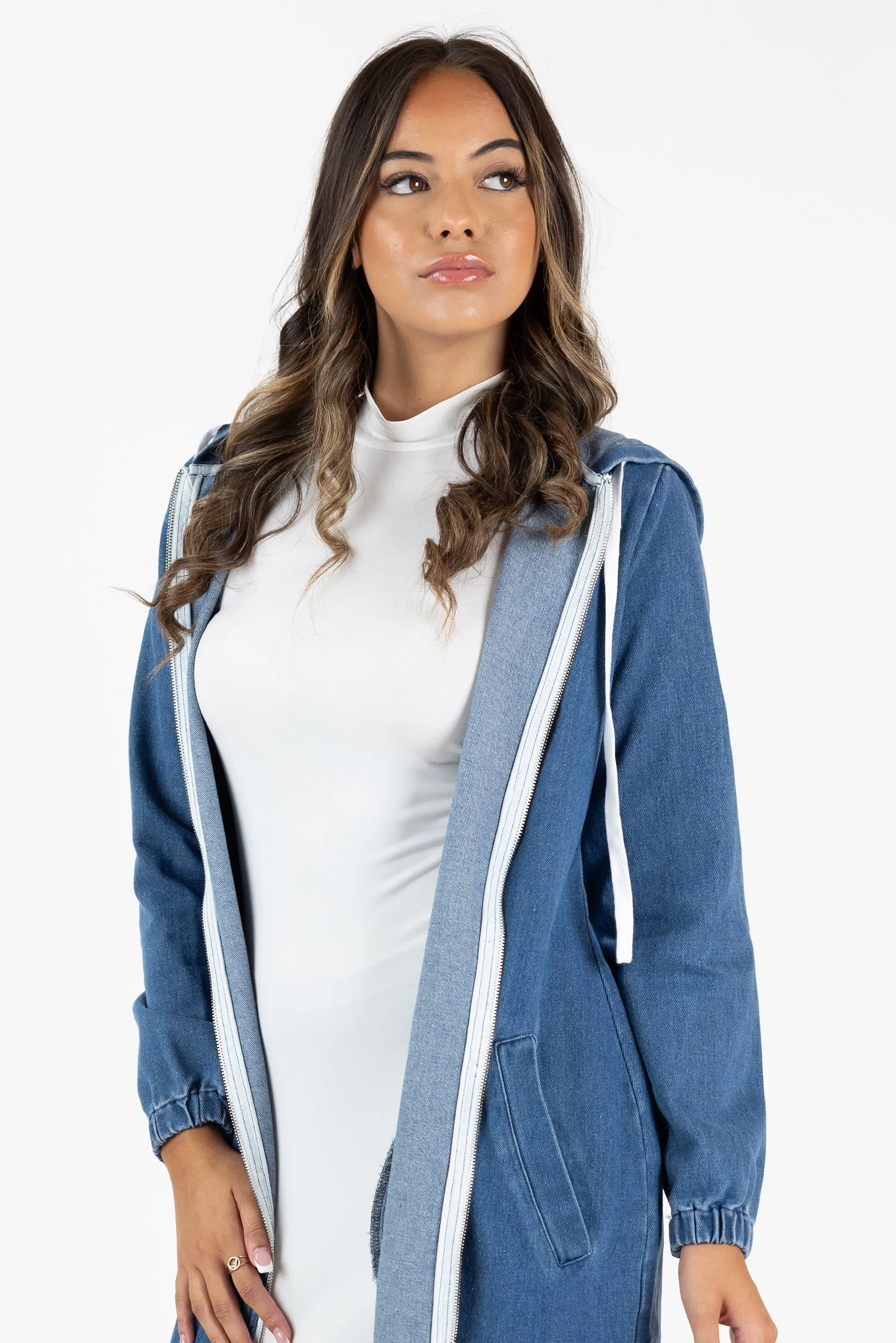 The Grand Denim Zip Trench