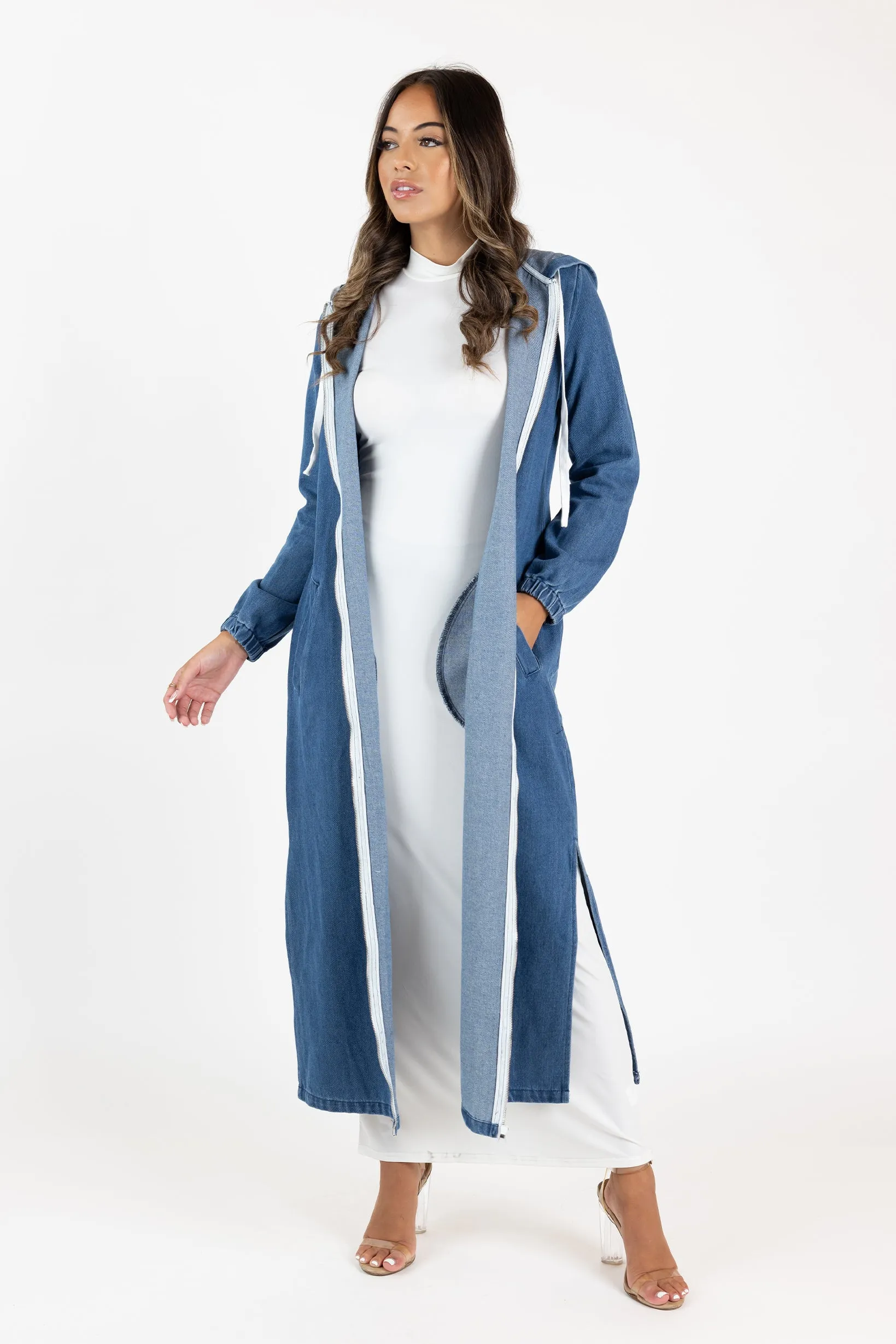 The Grand Denim Zip Trench