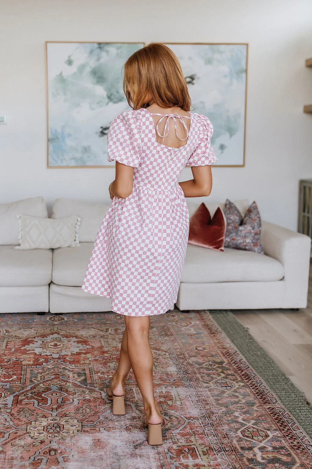 The Moment Checkered Babydoll Dress