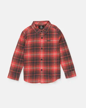 Toddler Boys Caden Plaid Long Sleeve Shirt - Red