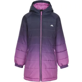 Trespass Kids Desting Long Quilted Jacket - Pink Ombre