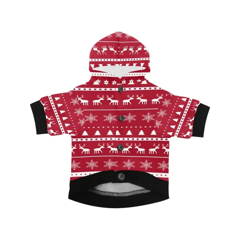 Ugly Red Sweater Dog Hoodie for Furry Friends