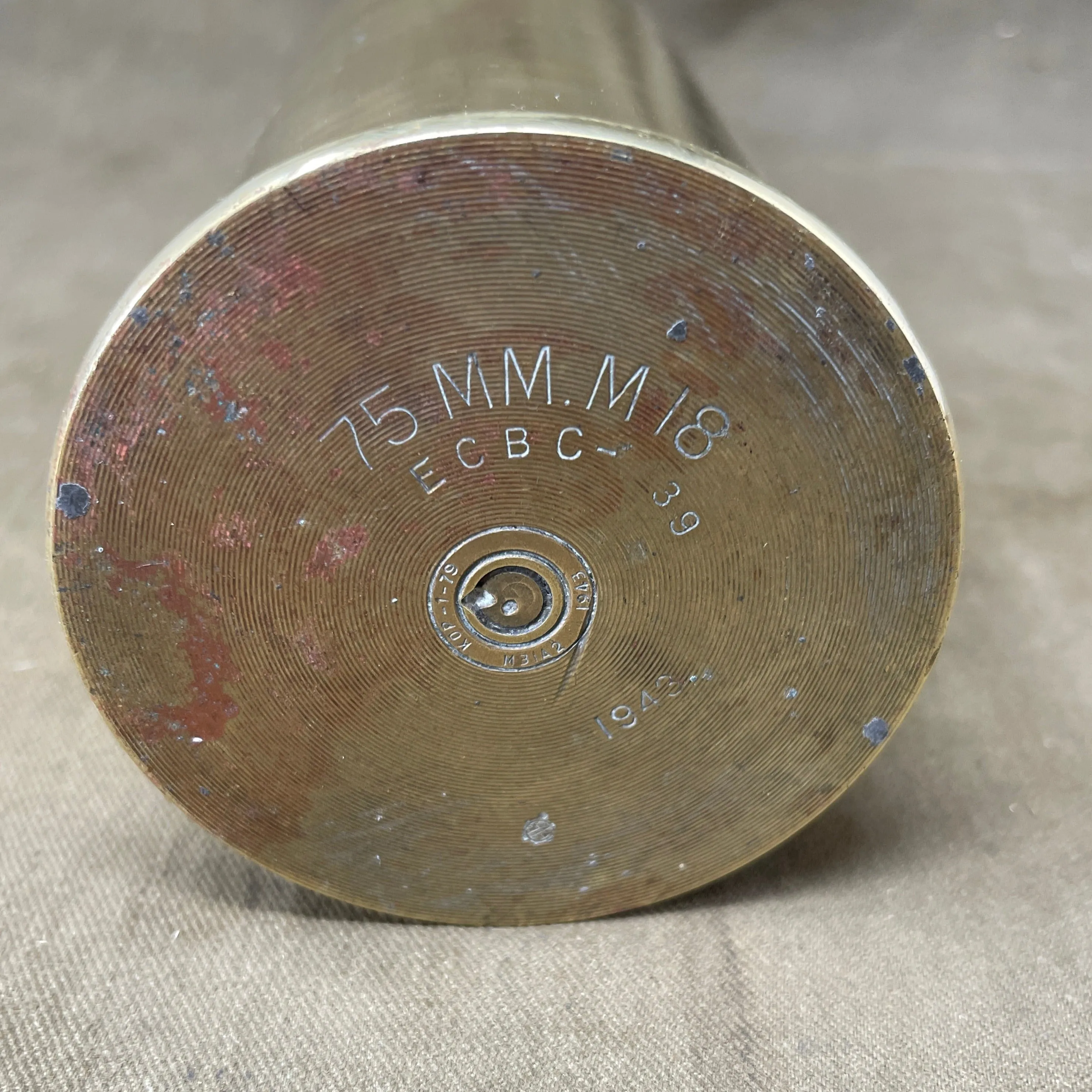 US 75mm M18 Shell Case 1942 Dated