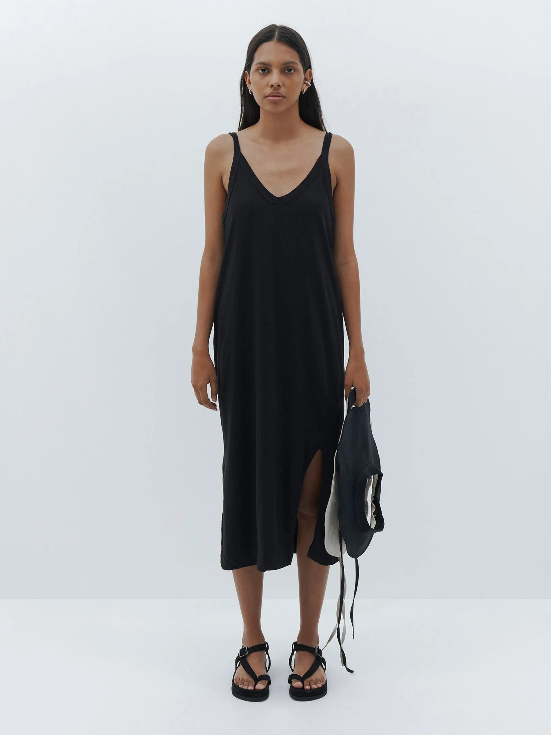 v neck jersey slip dress