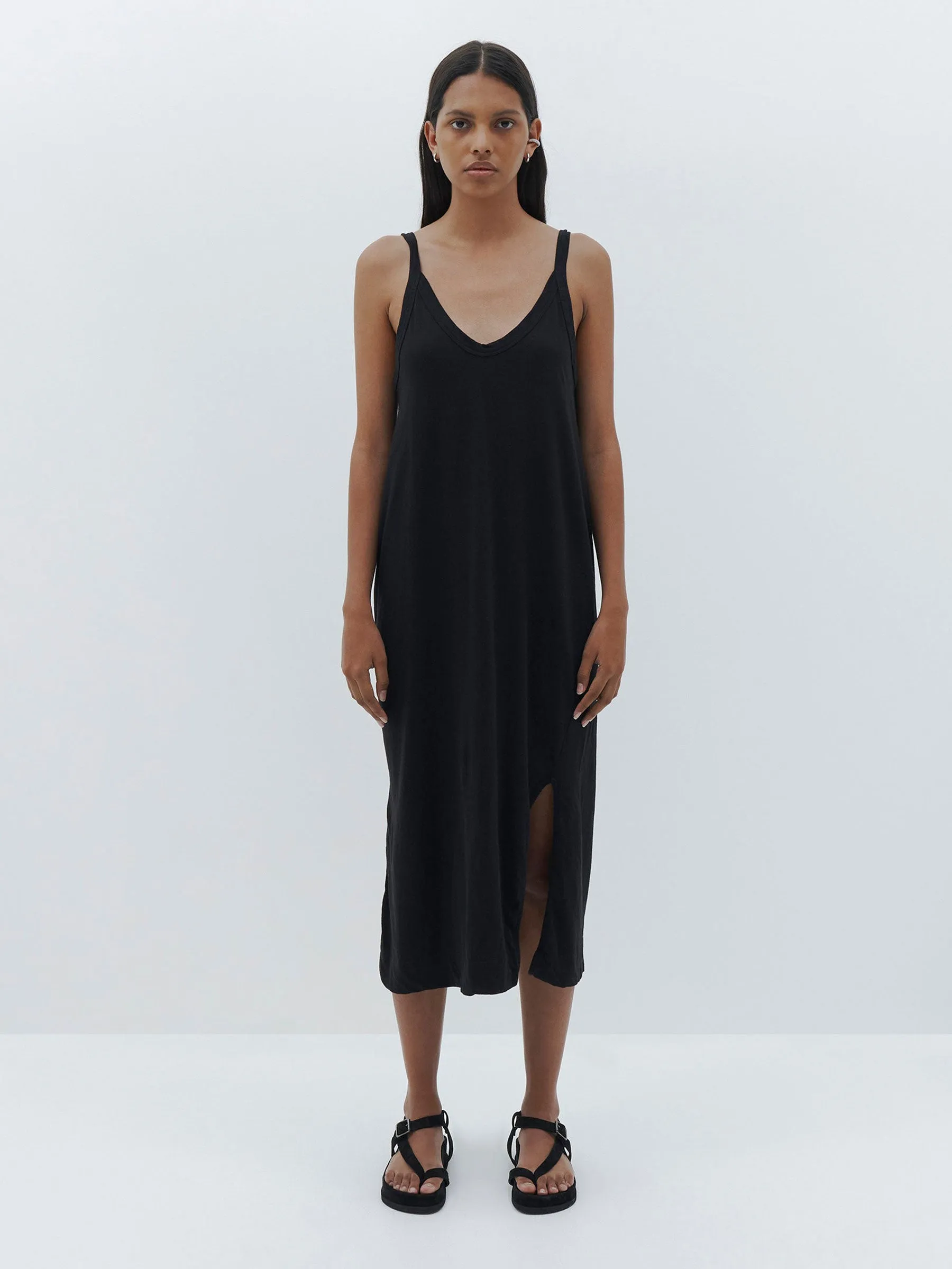 v neck jersey slip dress