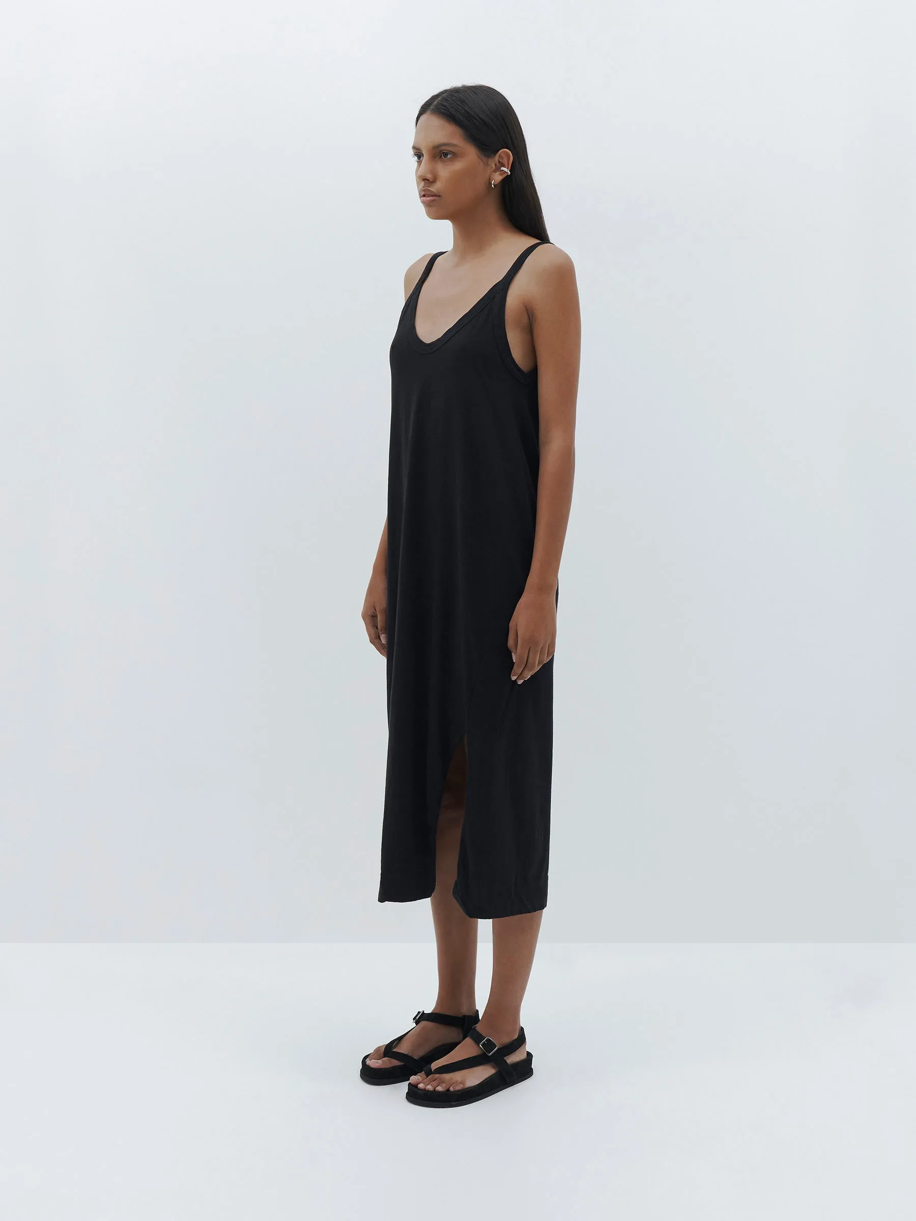 v neck jersey slip dress