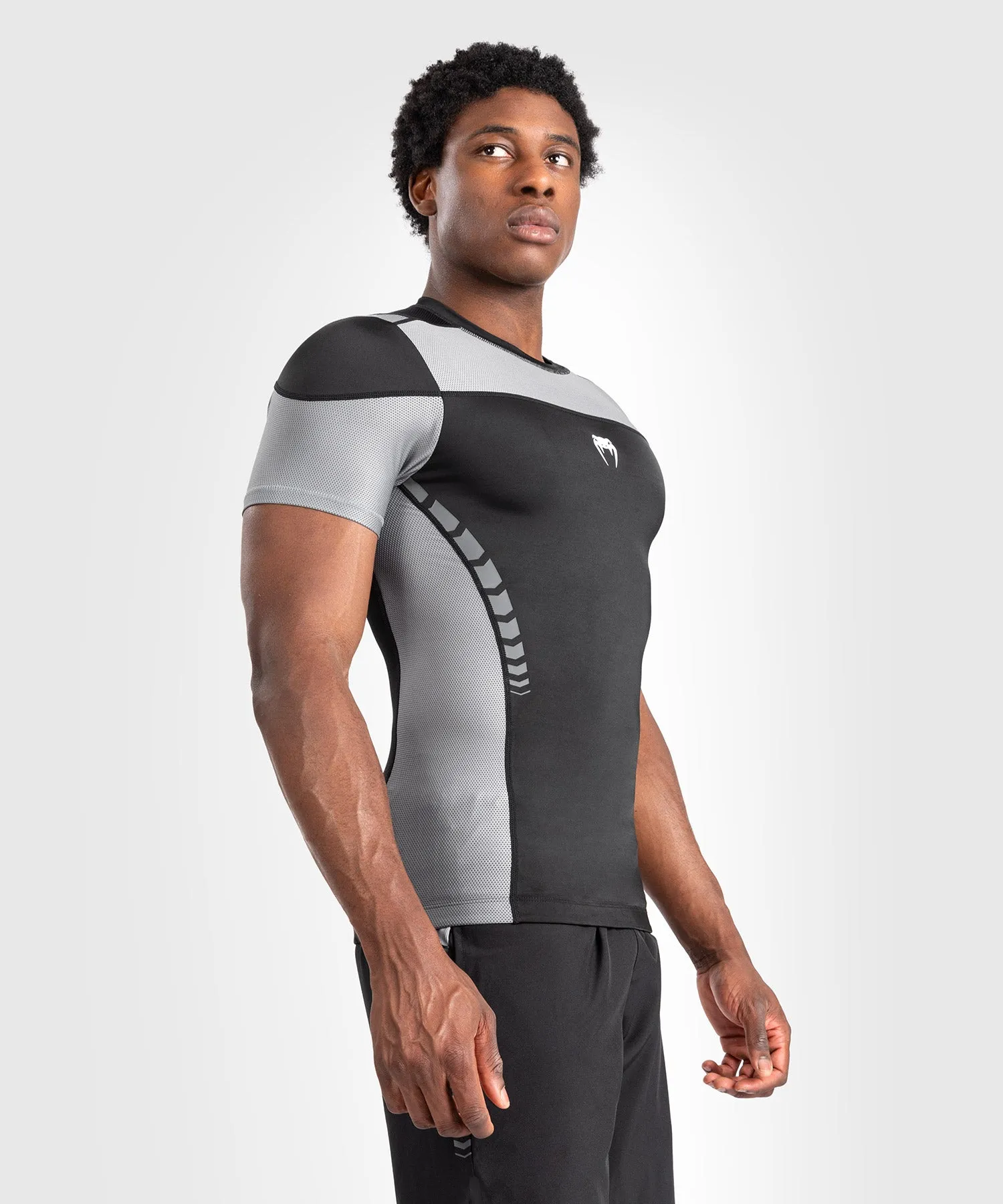 Venum Tempest Men's Short Sleeve Rashguard - Black/Grey