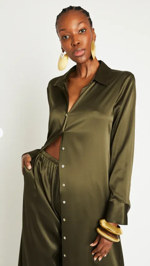 Veruschka Silk Dress Olive