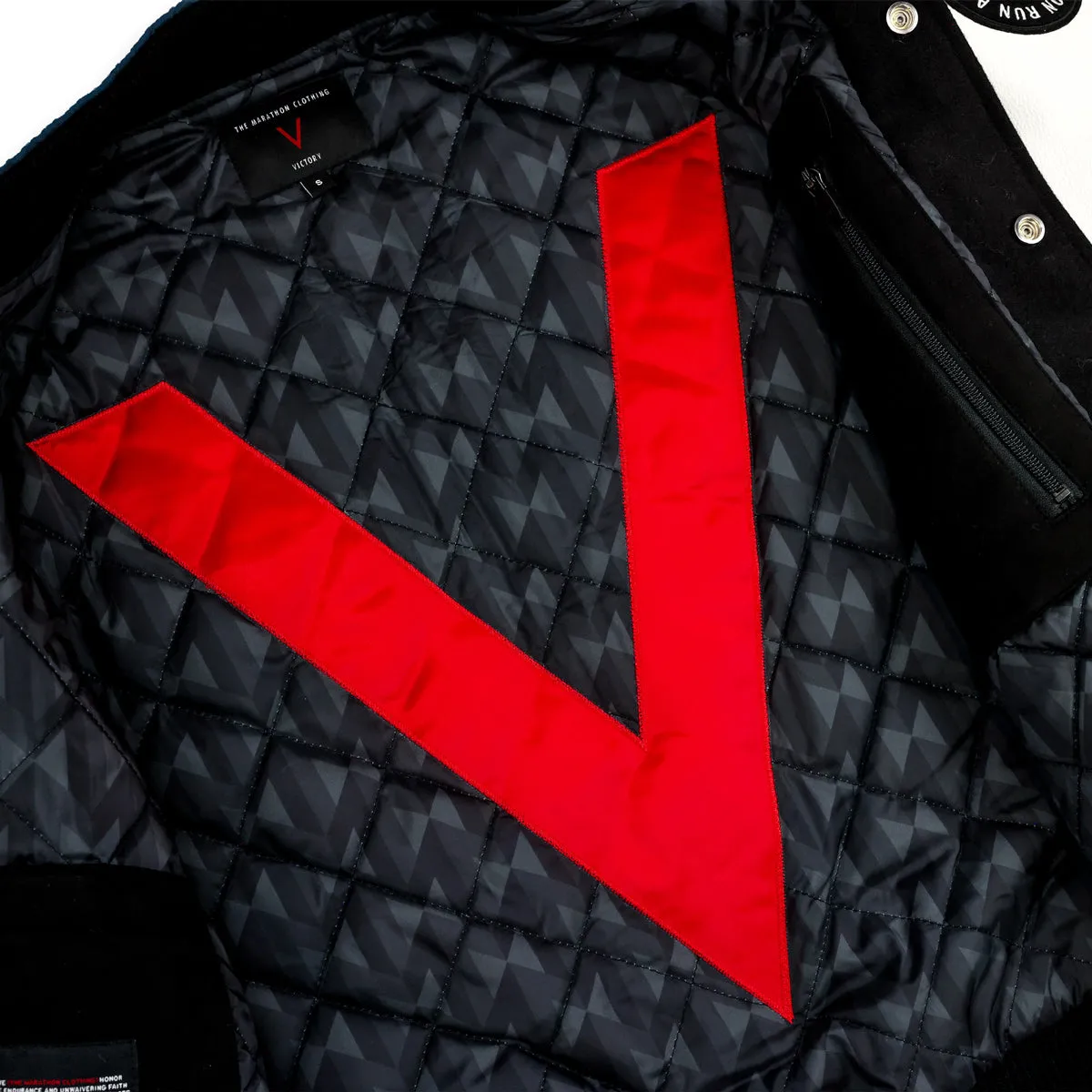 Victory Marathon Letterman Jacket - Black