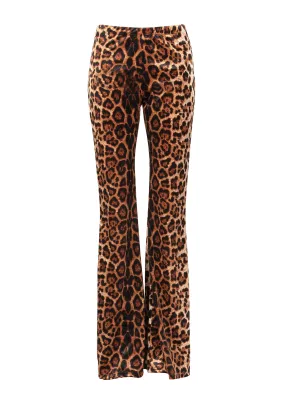 Welcome to the Jungle Leopard Bell Bottom Velvet Pants