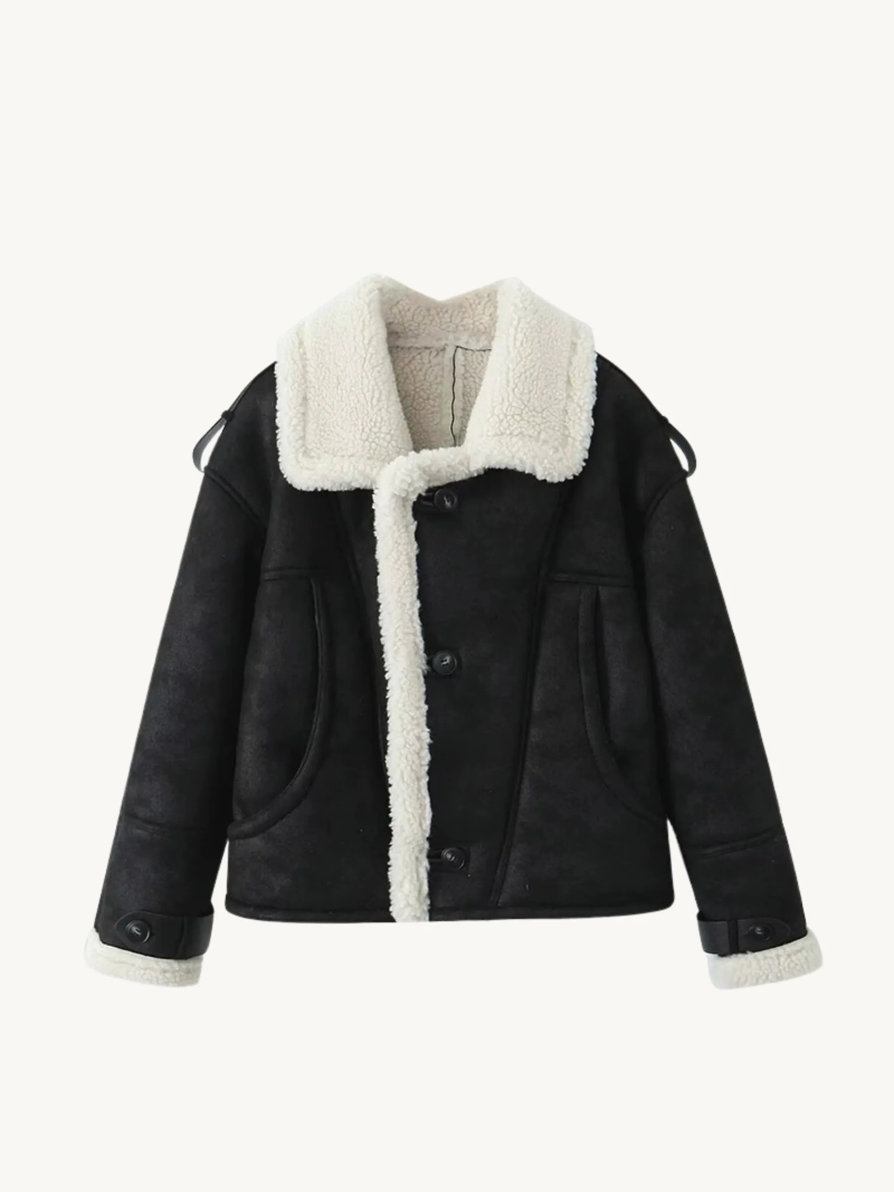 Wenkouban-Winter Outfits Christmas Harley Faux Suede Aviator Jacket