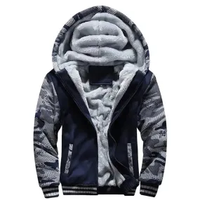 WHWR Luxe Camouflage Fleece-lined Winter Jacket with Hood