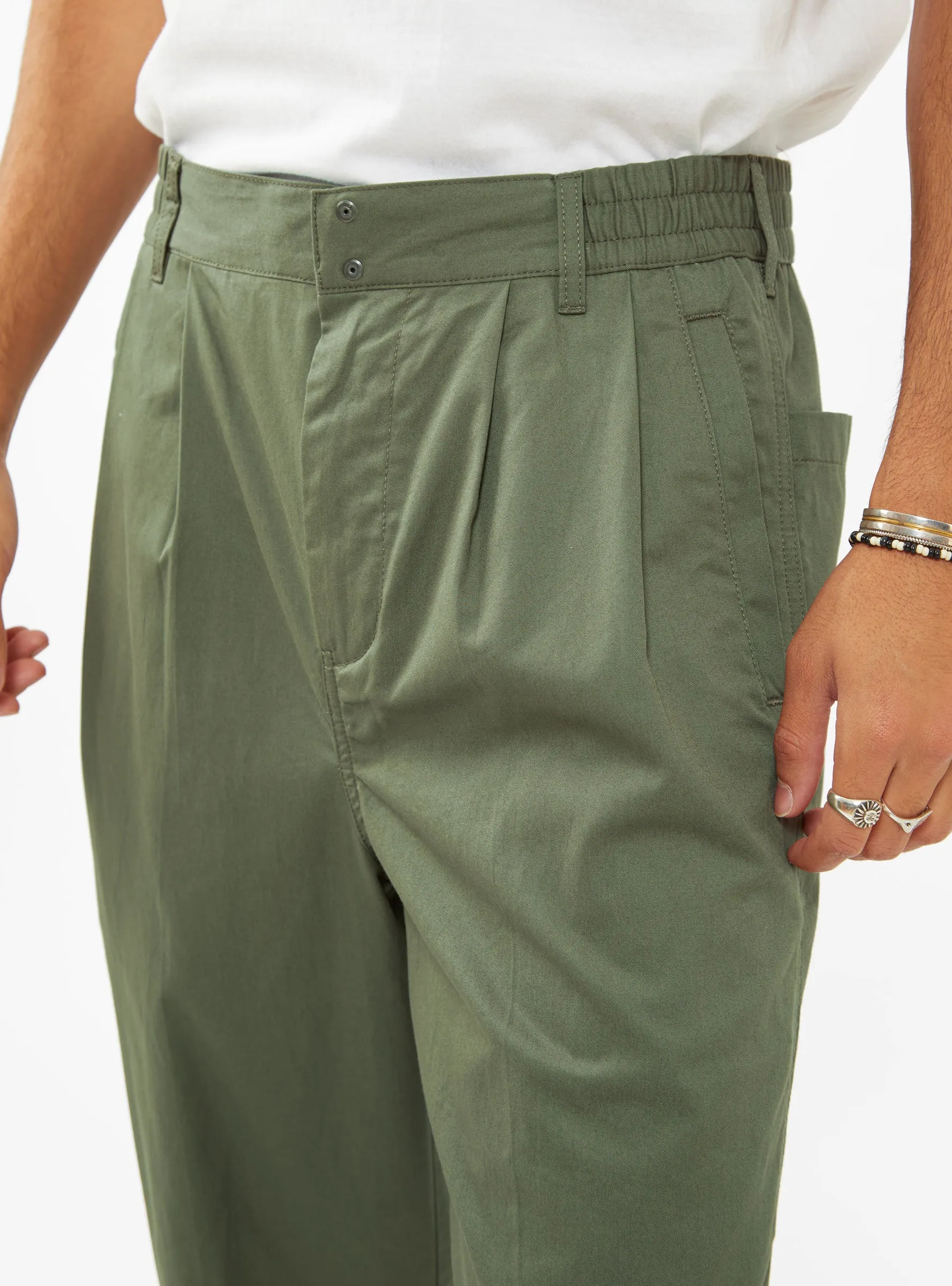 Wide Easy Pants Olive Green