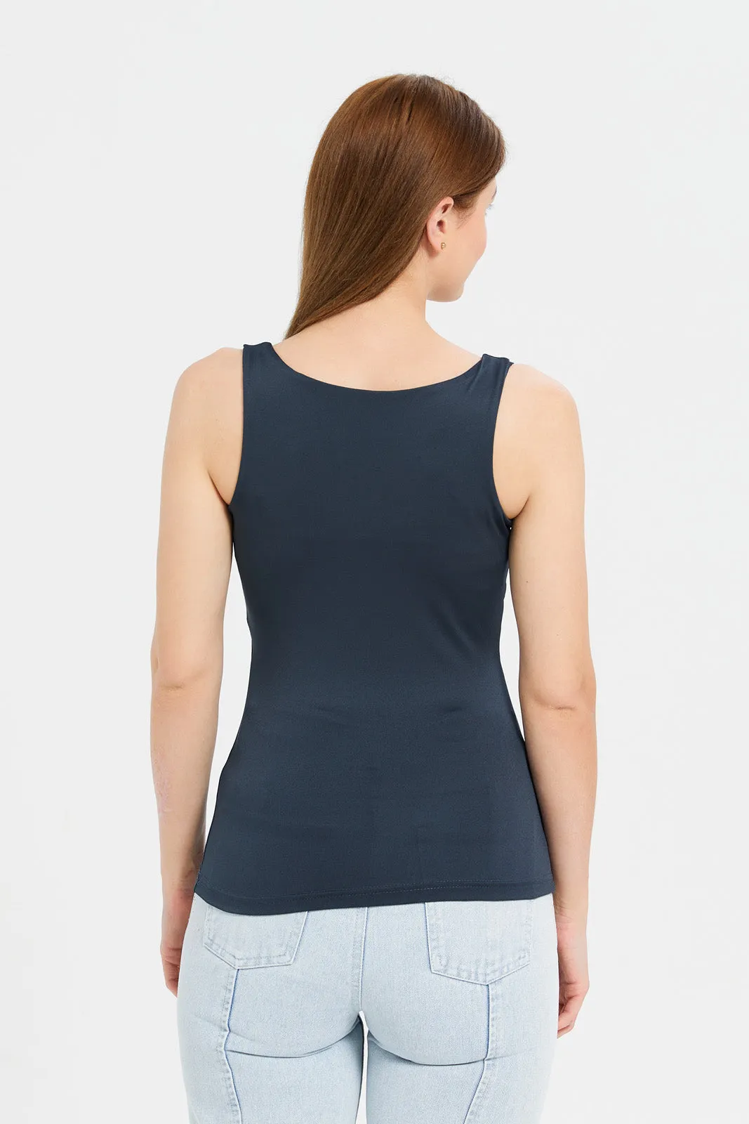 Women Charcoal Layered Tank Top