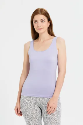 Women Lilac Layered Tank Top