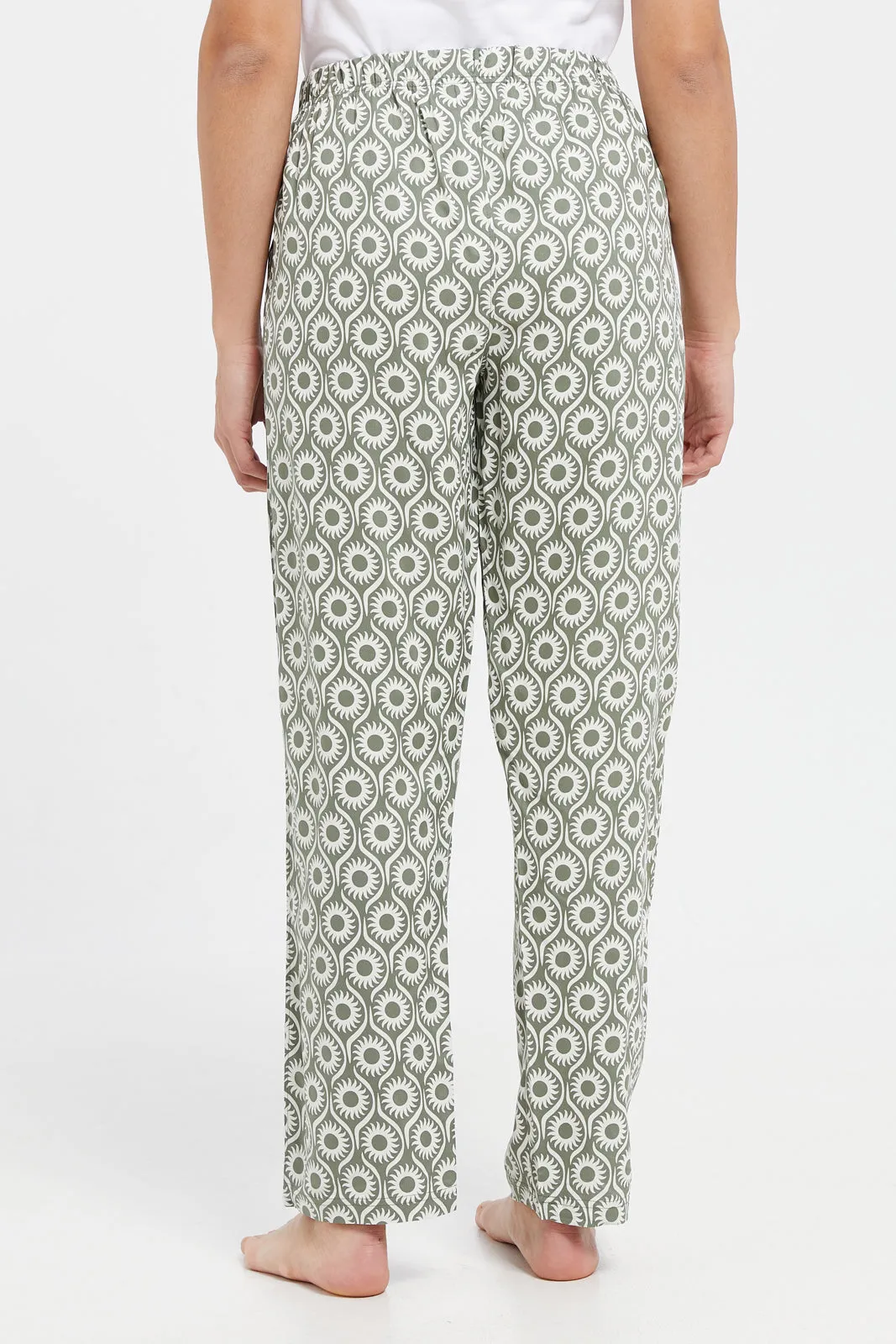 Women Olive Printed Pajama Bottom