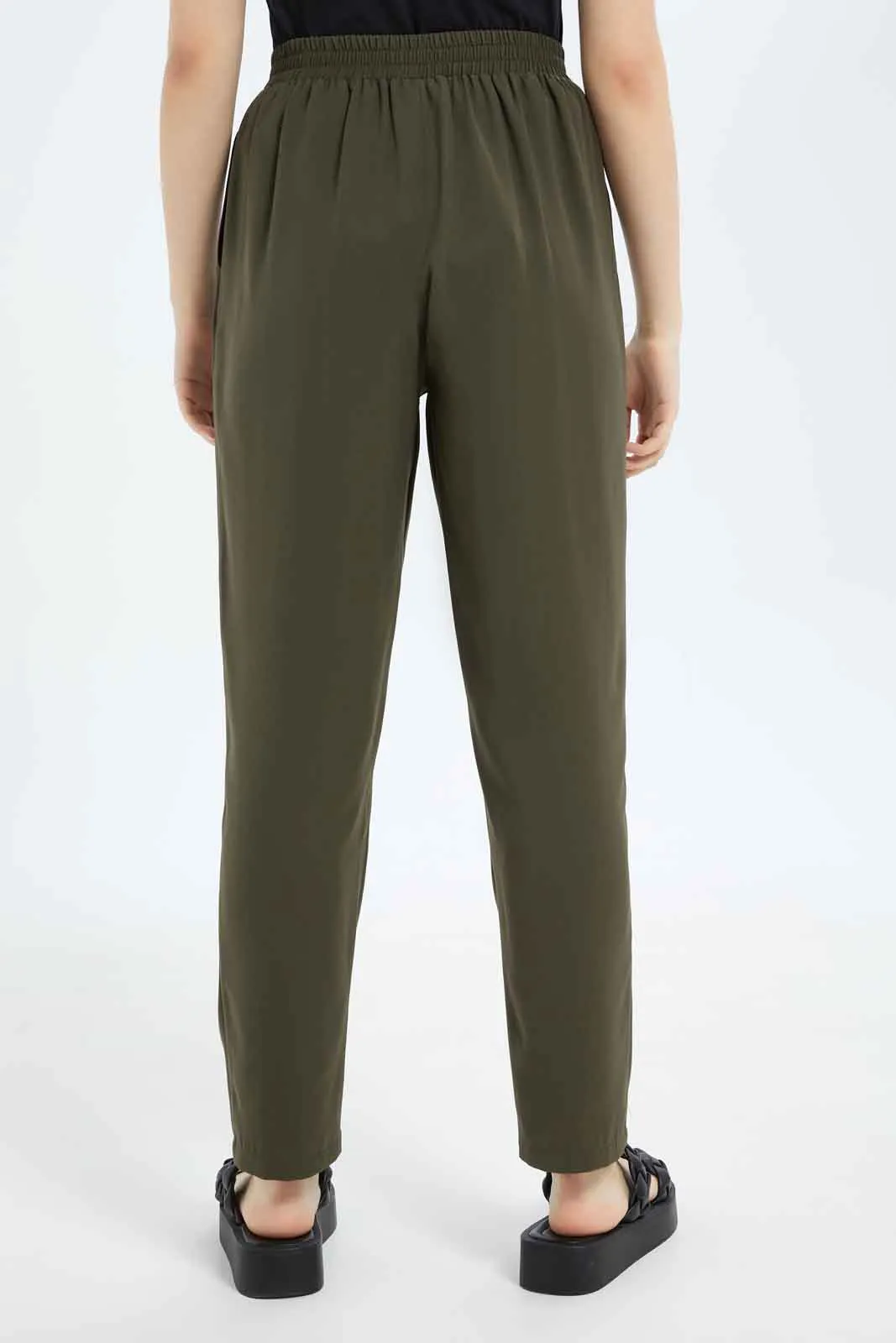 Women Tapered Leg Elasticated Waist Pants