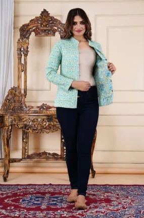 Women's Cotton Quilted Reversible Floral Jacket – Stylish & Comfortable