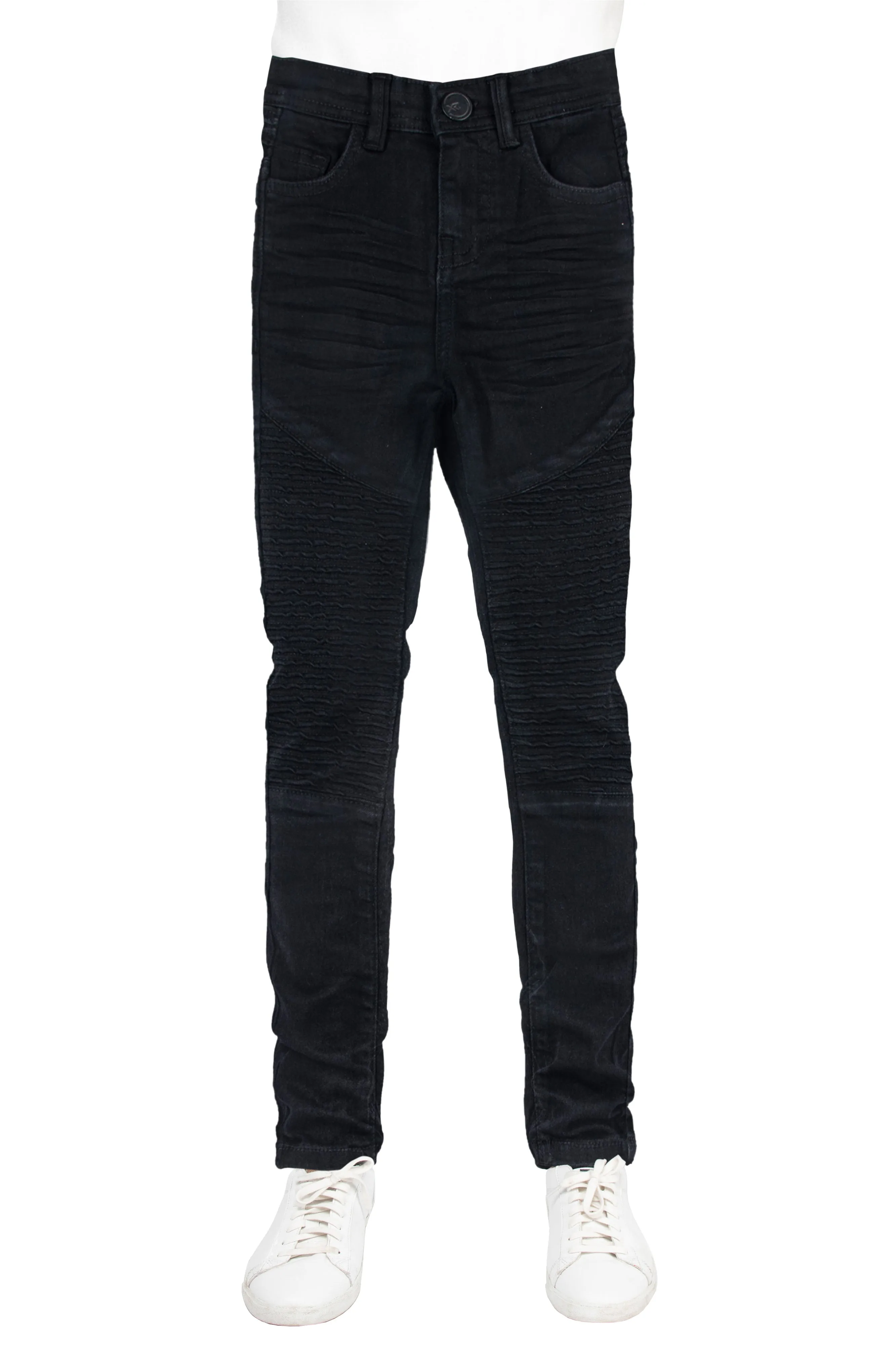 X RAY Boy's Slim Fit Distressed Moto Biker Denim Pants