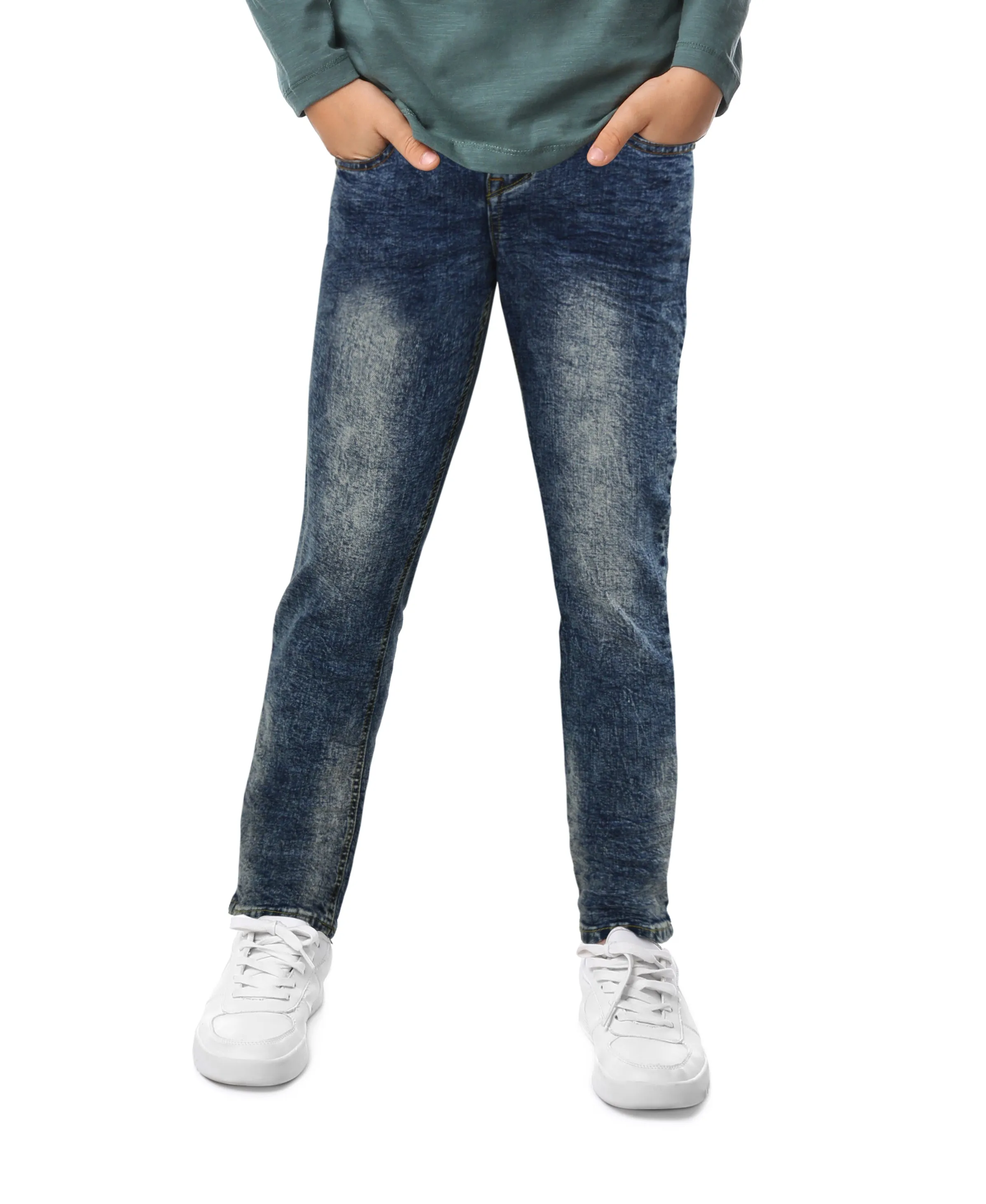 X RAY Boy's Slim Fit Tint Washed Denim Pants