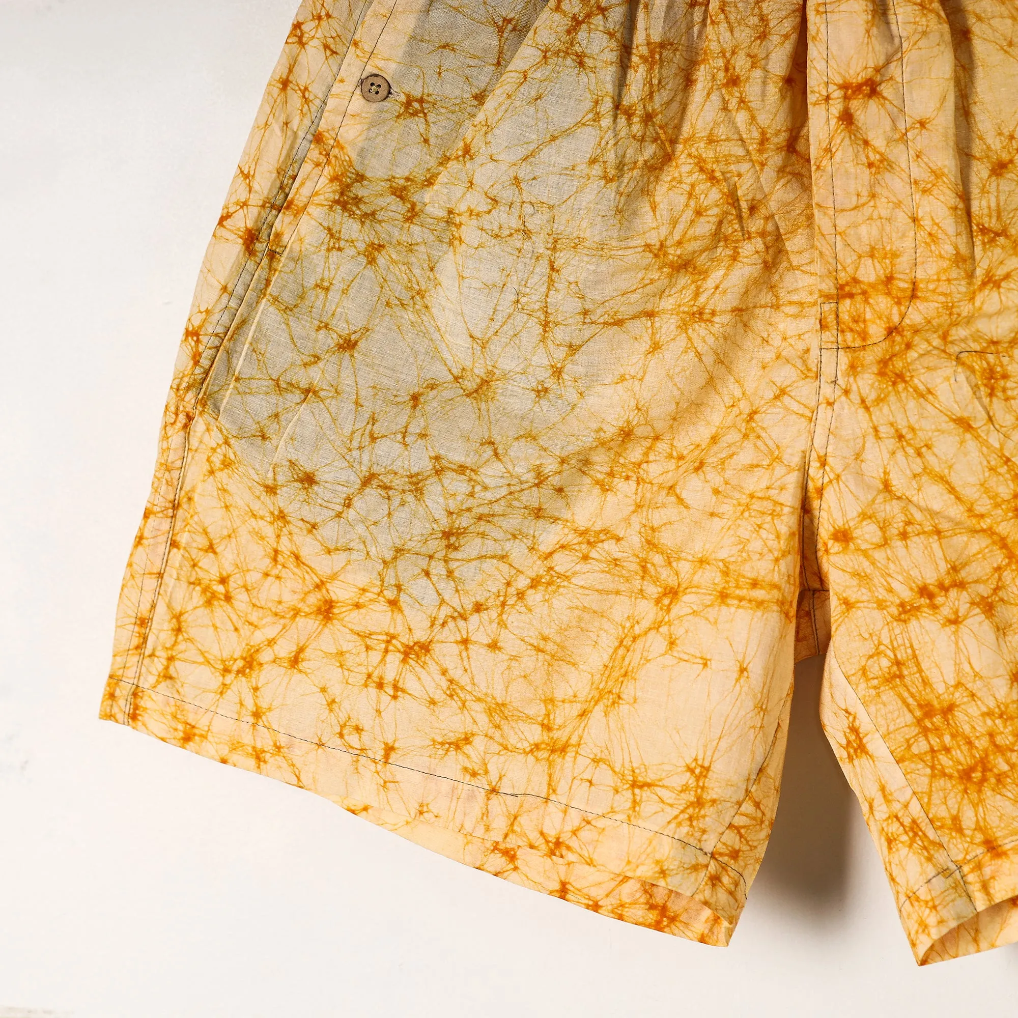 yellow - Hand Batik Printed Cotton Unisex Boxer/Shorts