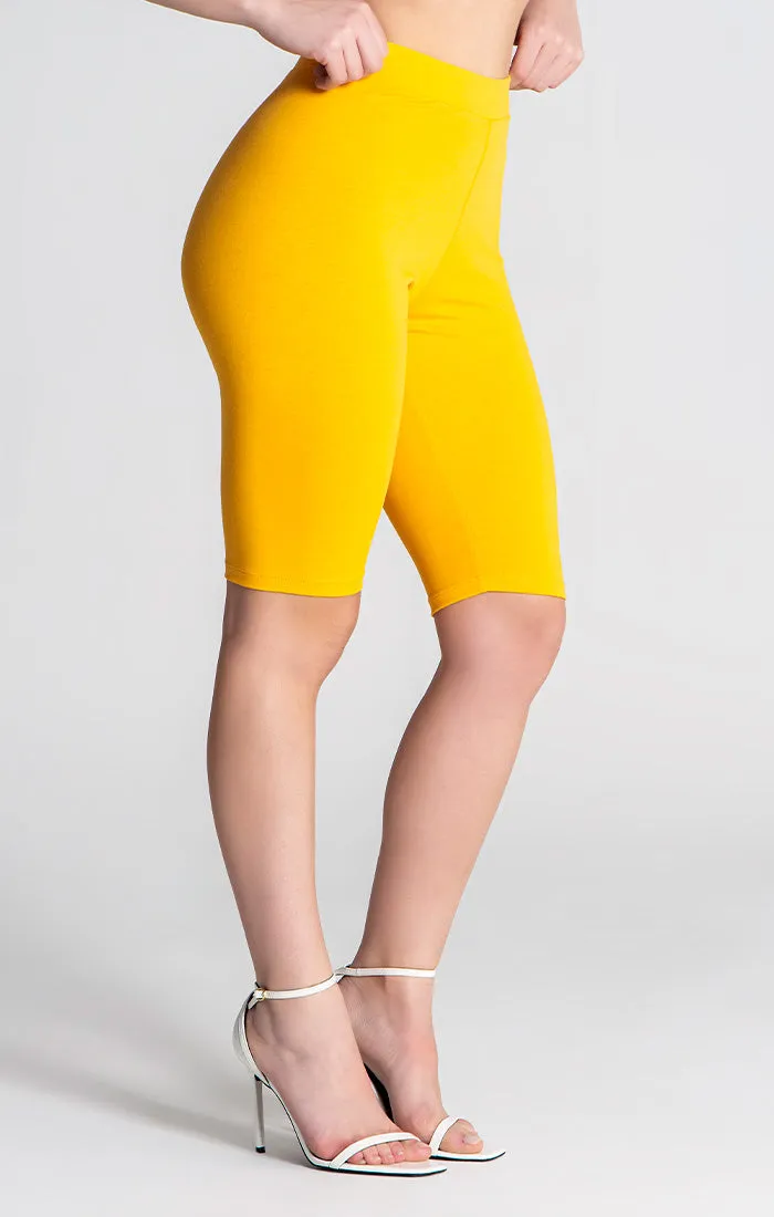 Yellow Outline Cycling Shorts